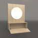 3d model Mirror (with open drawer) ZL 15 (602x200x800, wood white) - preview