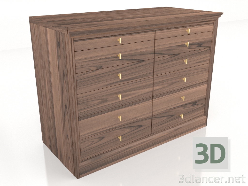 3d model Chest of drawers L100 H73,5 - preview