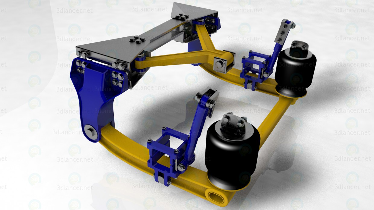 modello 3D Aria sospensione parte posteriore carico - anteprima