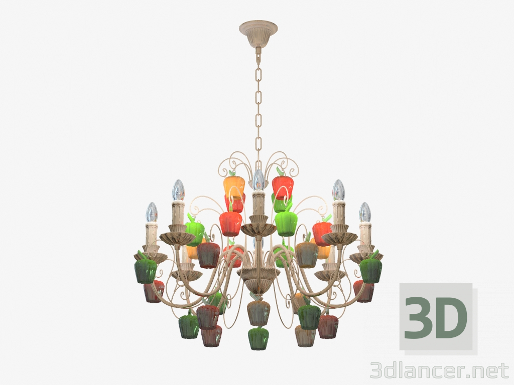 3d model Chandelier with decor (S110213 8) - preview