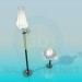modèle 3D Lampes de plancher et tableau - preview