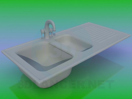 3d модель Кухонная мойка – превью 3d модель Кухонная мойка – превью