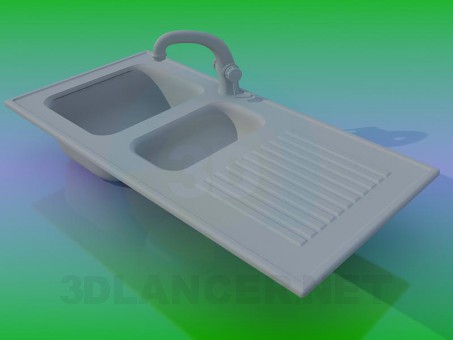 3d модель Кухонная мойка – превью 3d модель Кухонная мойка – превью