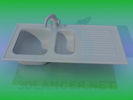 3d модель Кухонная мойка – превью 3d модель Кухонная мойка – превью