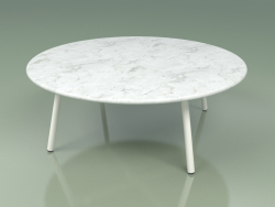 Tavolino 012 (Metallo Latte, Marmo Carrara)