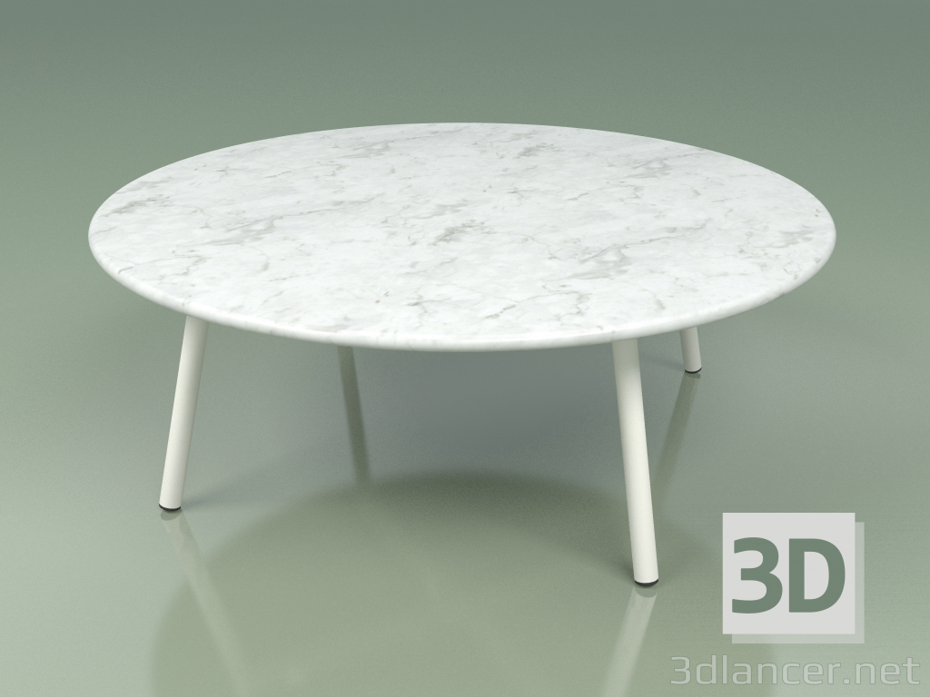 modello 3D Tavolino 012 (Metallo Latte, Marmo Carrara) - anteprima