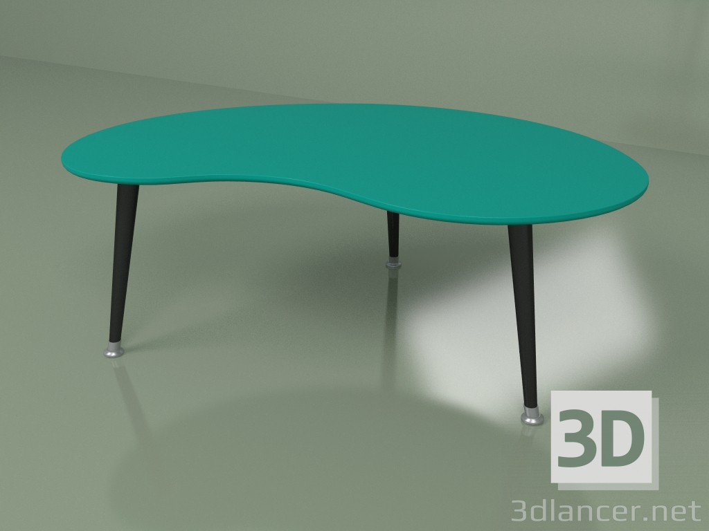 3d модель Журнальний стіл Нирка (бірюзовий) – превью