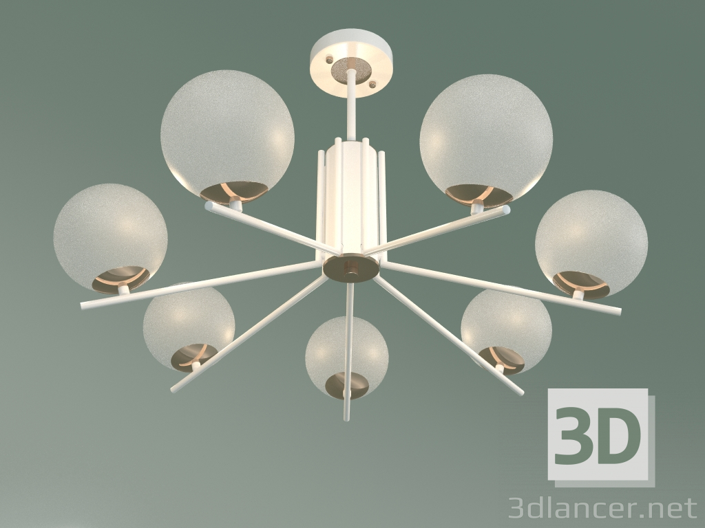 modello 3D Lampadario a soffitto Lucas 70092-7 (bianco) - anteprima