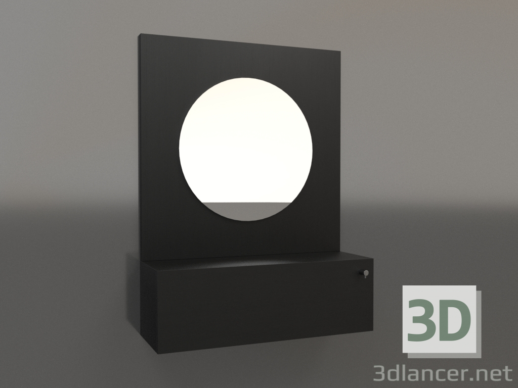 3D Modell Spiegel ZL 15 (602x200x800, Holz schwarz) - Vorschau