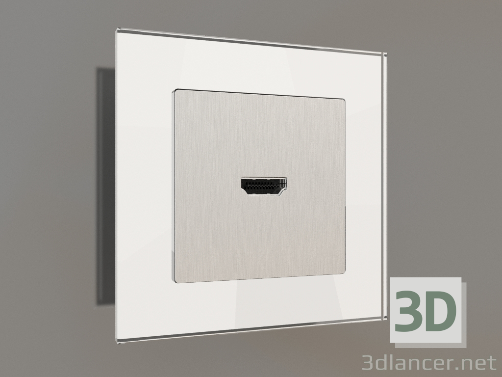 3d model HDMI socket (silver grooved) - preview