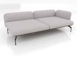 Sofa module 2.5 seater deep with armrest 85 on the right (leather upholstery on the outside)