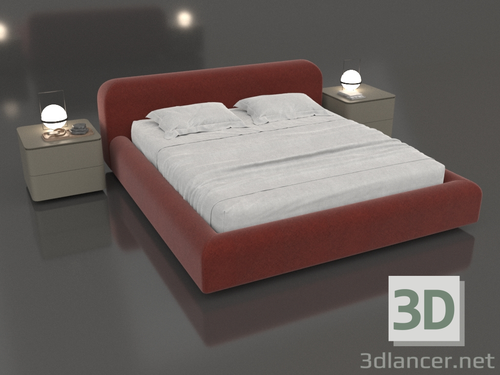 3d model Cama doble Viva 2500x2200x850 mm - vista previa 3d model Cama doble Viva 2500x2200x850 mm - vista previa