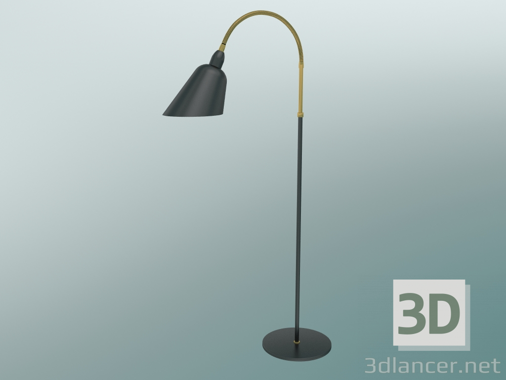 modello 3D Lampada da terra Bellevue (AJ7, nero e ottone) - anteprima