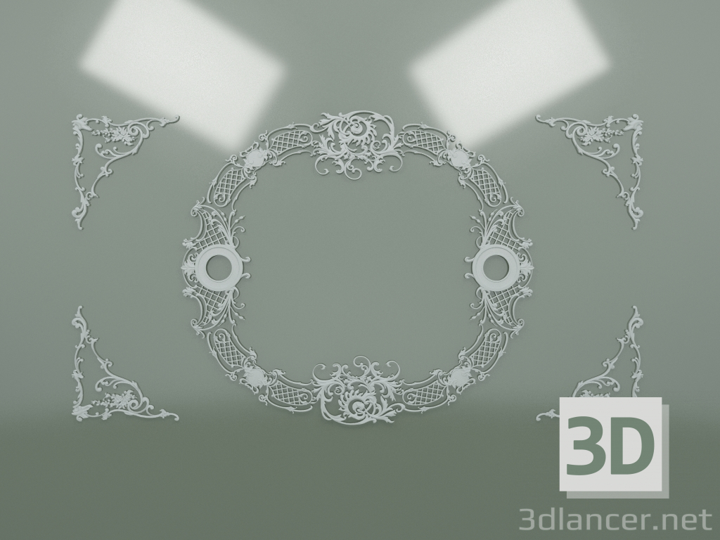 3d model Plaster stucco ceiling composition ND-007-1 - preview