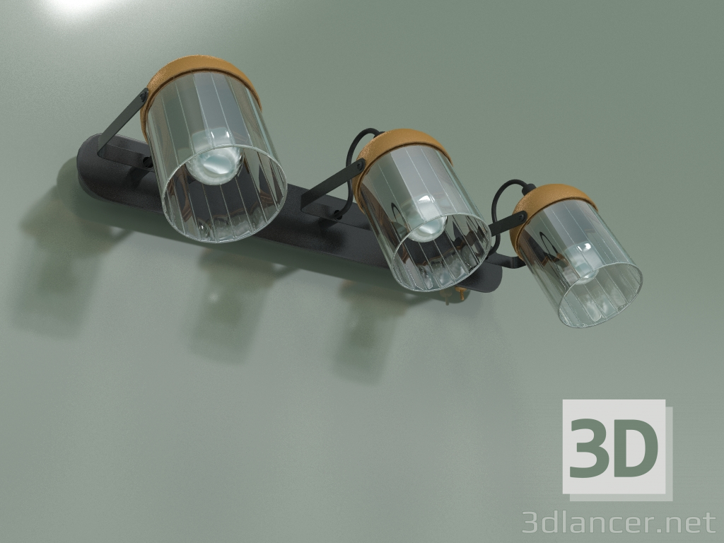 3d model Wall lamp 20122-3 (black-gold) - preview