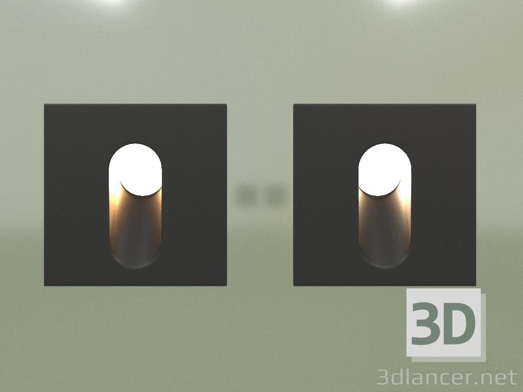 3d model Wall recessed luminaire SIDER 4000K BK 17017 - preview