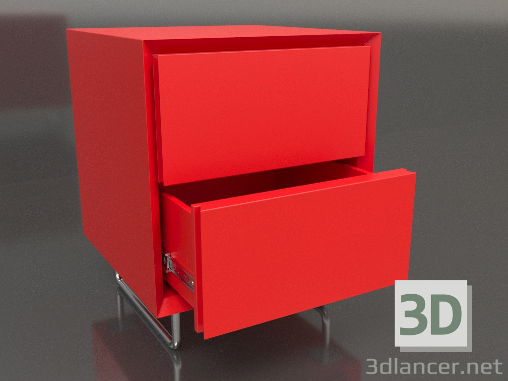 3d model Mueble TM 012 (abierto) (400x400x500, naranja luminoso) - vista previa