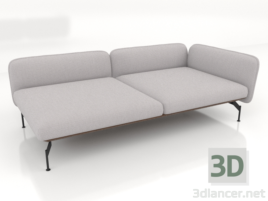 3d model Módulo de sofá de 2,5 plazas de fondo con reposabrazos 110 a la derecha (revestimiento de cuero en e - vista previa
