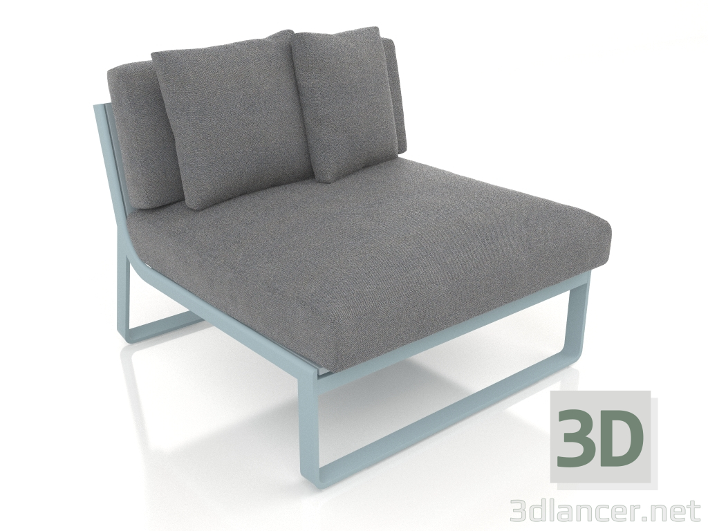 3d model Modular sofa, section 3 (Blue gray) - preview