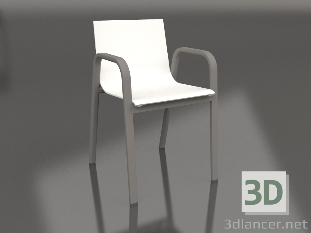 modello 3D Sedia da pranzo modello 3 (grigio quarzo) - anteprima