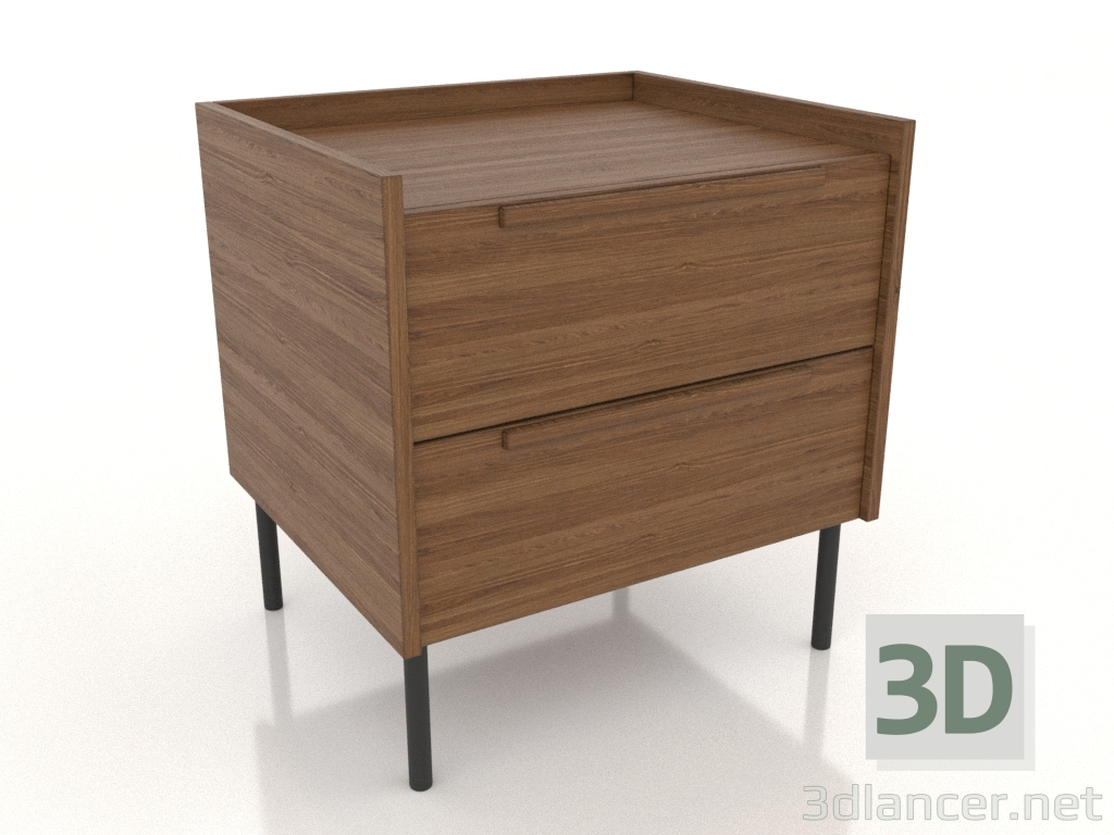 3D modeli Başucu sehpası STAND 2 500 mm (açık ceviz) - önizleme