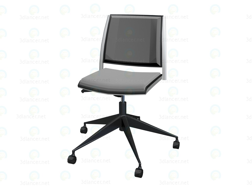 Modelo 3d Cadeira de escritório, estofada em tecido, sem braços - preview