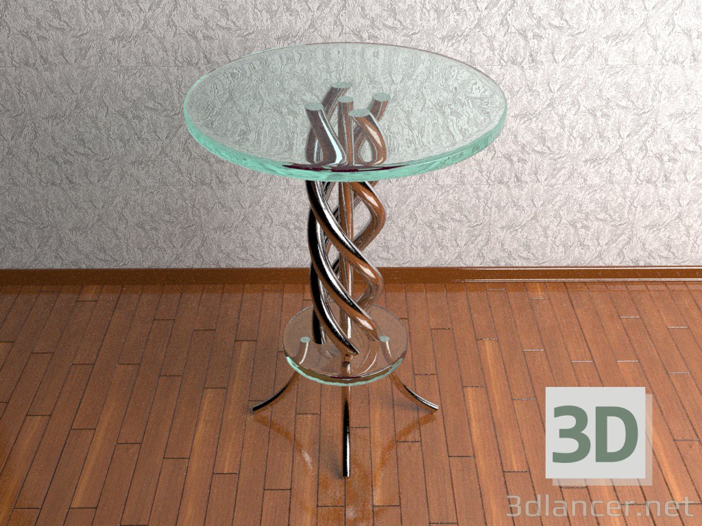 3d model mesa de vidrio - vista previa