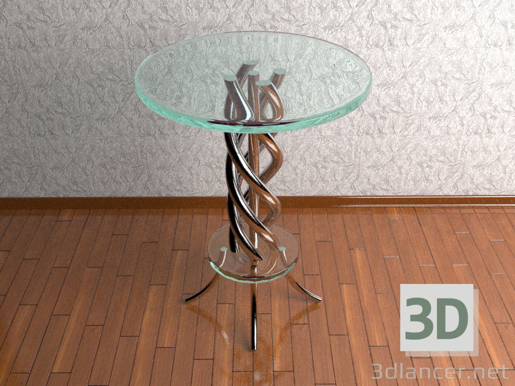 Modelo 3d Mesa de vidro - preview