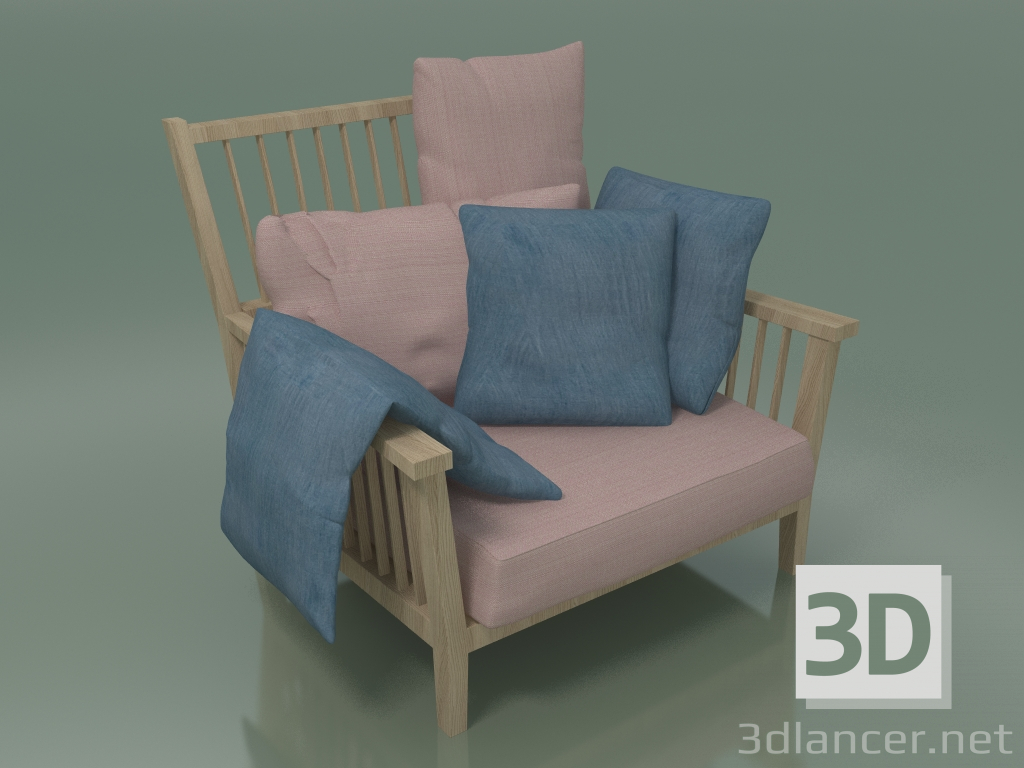 modèle 3D Chaise longue (01, Rovere Sbiancato) - preview