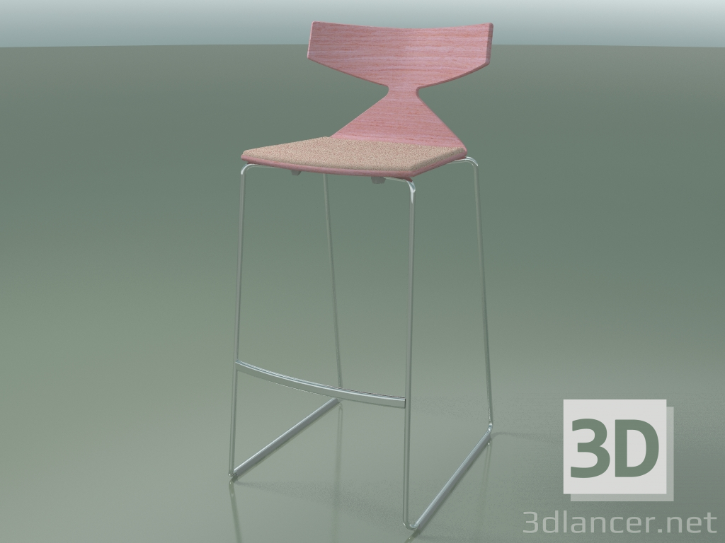3 डी मॉडल स्टैकेबल बार स्टूल 3713 (कुशन के साथ, गुलाबी, सीआरओ) - पूर्वावलोकन