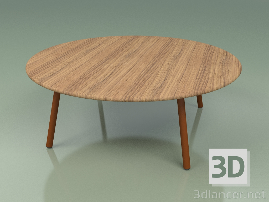 modello 3D Tavolino 012 (Metallo Ruggine, Teak) - anteprima