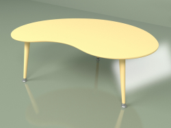 Coffee table Kidney monochrome (yellow ocher)