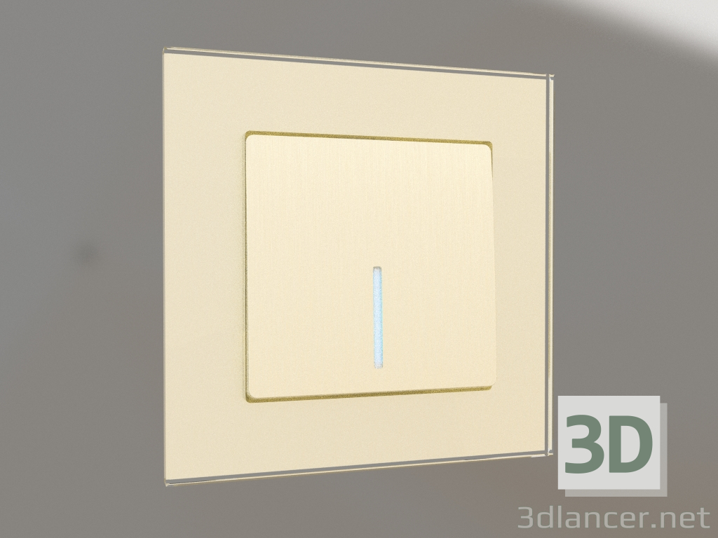 3D modeli Arka aydınlatmalı tek tuşlu anahtar (oluklu şampanya) - önizleme