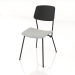 3d model Strain chair with soft seat h81 (black plywood) - preview