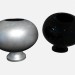 3D Modell Runde Vase footed Vase Schwarz Lack (2 Varianten) - Vorschau