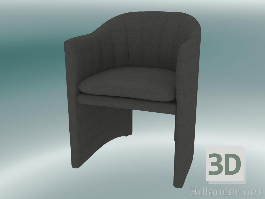 modèle 3D Chaise de salle à manger, mocassins de bureau (SC24, H 79 cm, 57x59 cm, Velours 12 cendres) - preview