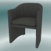 modèle 3D Chaise de salle à manger, mocassins de bureau (SC24, H 79 cm, 57x59 cm, Velours 12 cendres) - preview