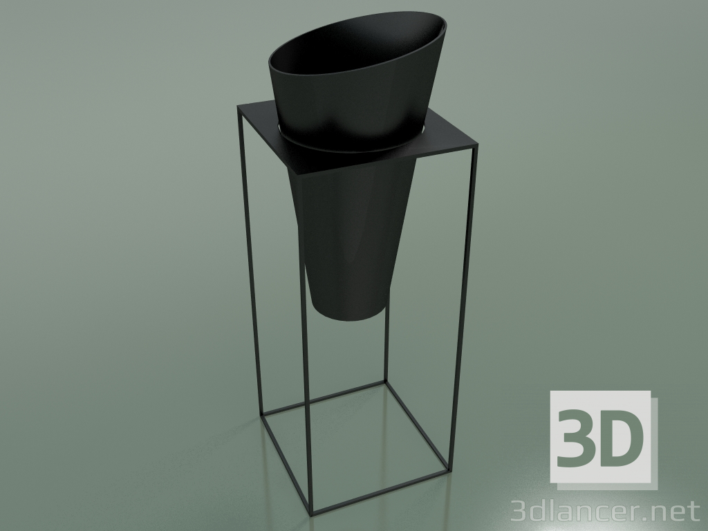 3d model Tulip console with vase (H 70 cm, 30X30 cm) - preview
