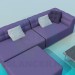 modèle 3D Un ensemble de meubles rembourrés avec table - preview