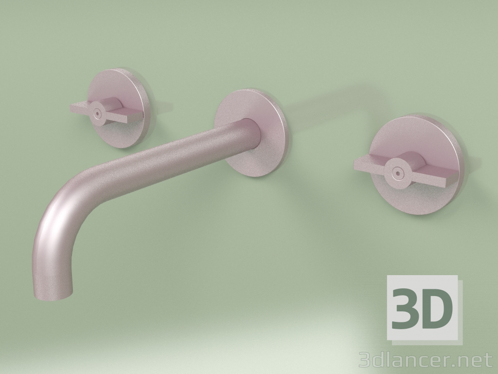 modello 3D Set da parete di 2 miscelatori separati con bocca (19 10 V, OR) - anteprima