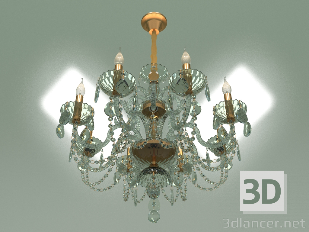 3d model Pendant chandelier 10097-8 (gold-tinted crystal) - preview