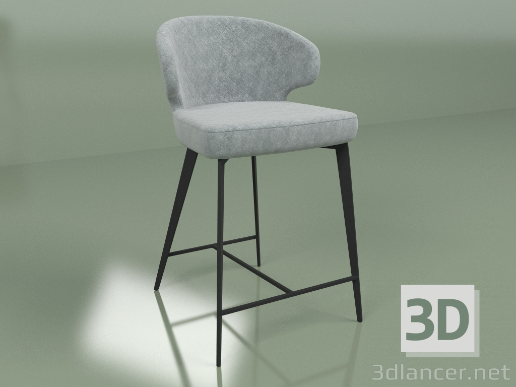 3D modeli Yarı bar sandalyesi Keen (gölge grisi) - önizleme