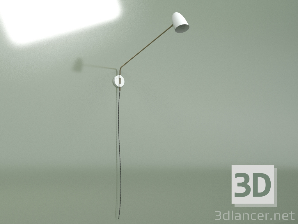 Modelo 3d Potência da lâmpada de parede (branco) - preview
