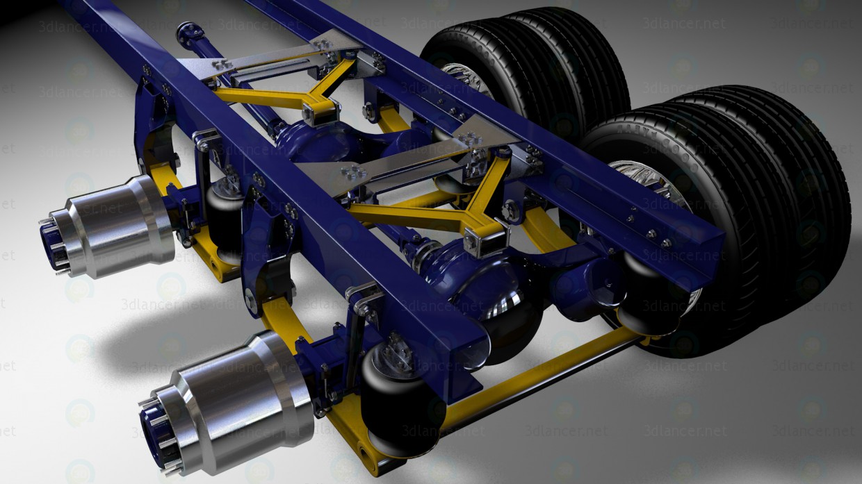 modelo 3D Ejes traseros y la línea de conducción camiones - escuchar modelo 3D Ejes traseros y la línea de conducción camiones - escuchar