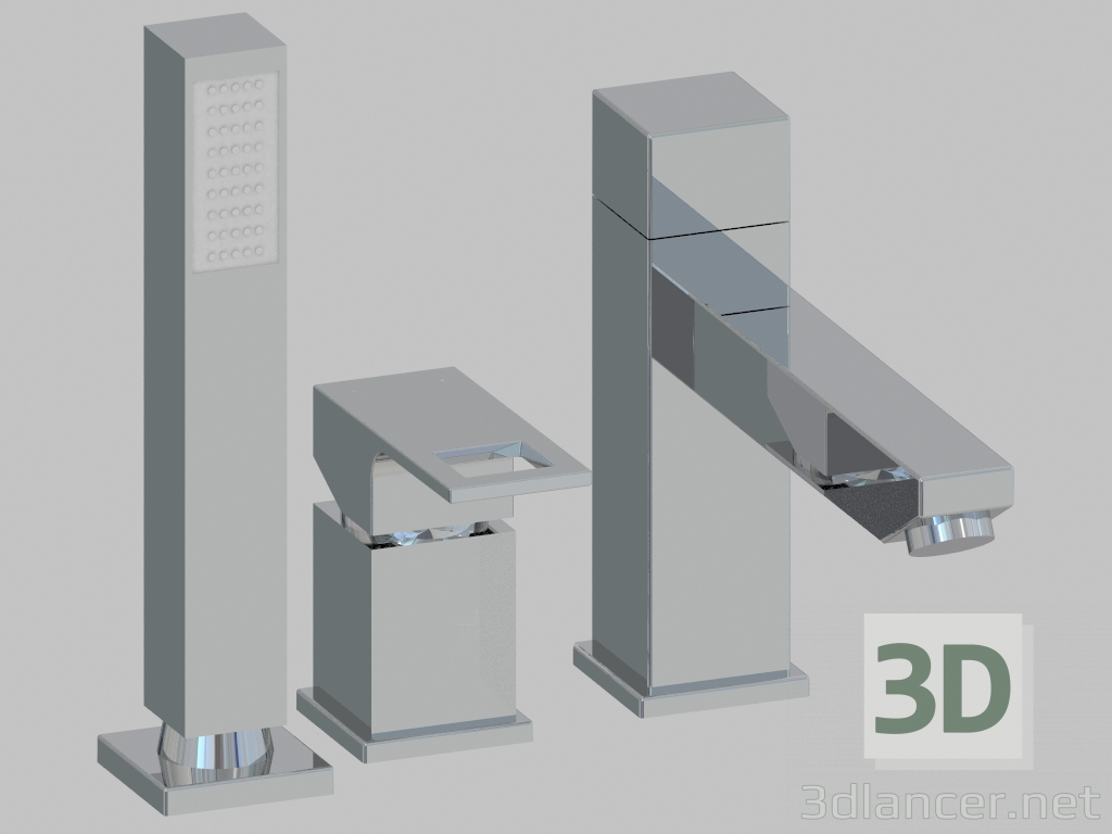 3 डी मॉडल तीन छेद के साथ स्नान मिक्सर नींबू (बीसीजेड 013 एम) - पूर्वावलोकन
