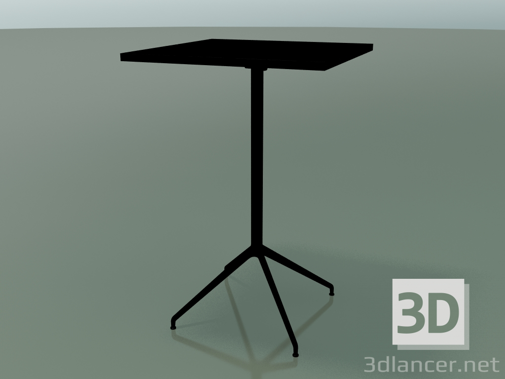 modello 3D Tavolo quadrato 5714, 5731 (H 105 - 69x69 cm, aperto, Nero, V39) - anteprima