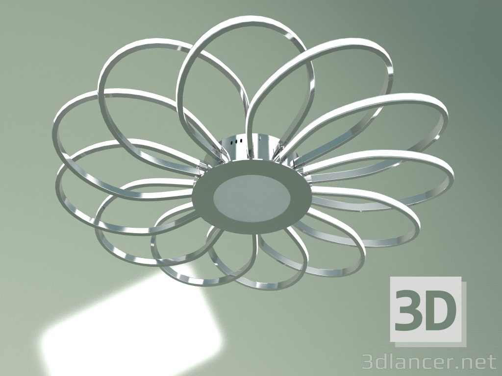 modello 3D Lampadario a soffitto a LED con telecomando 90105-13 (cromo) - anteprima