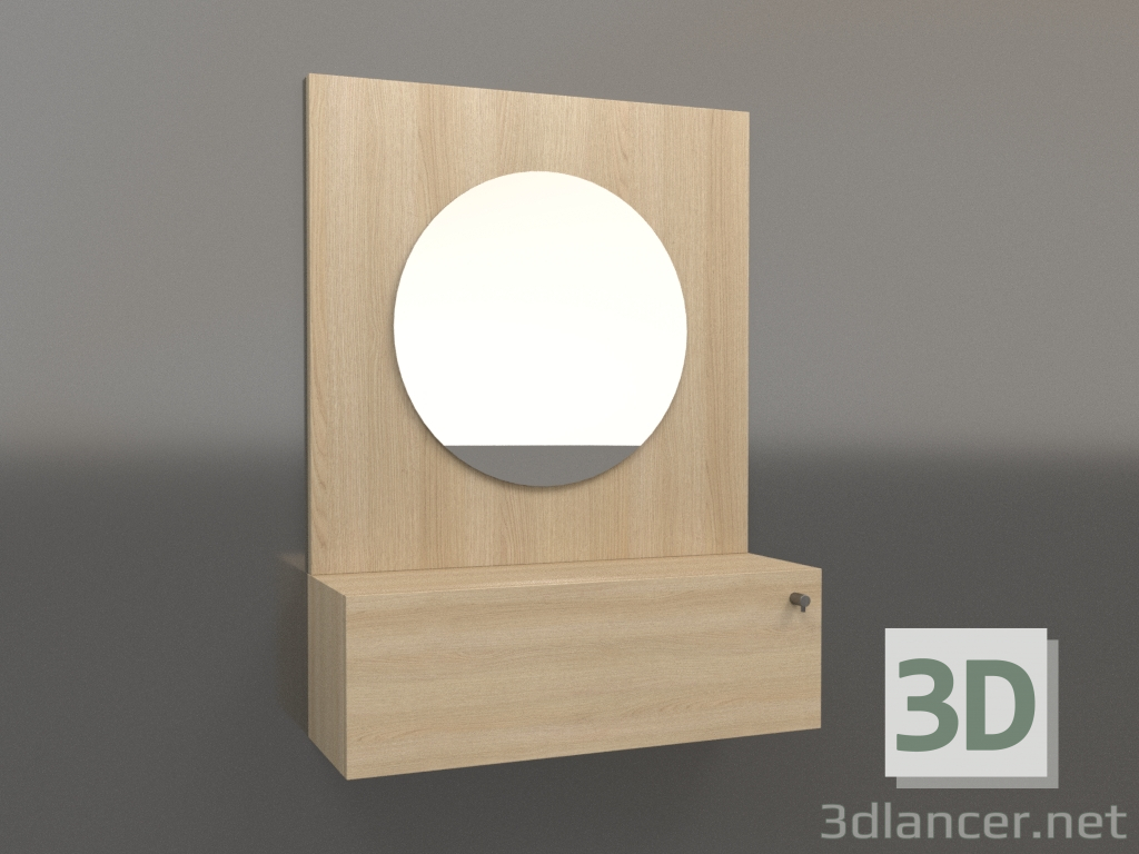 3D Modell Spiegel ZL 15 (602x200x800, Holz weiß) - Vorschau