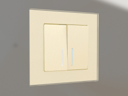 Two-gang switch with backlight (champagne corrugated)