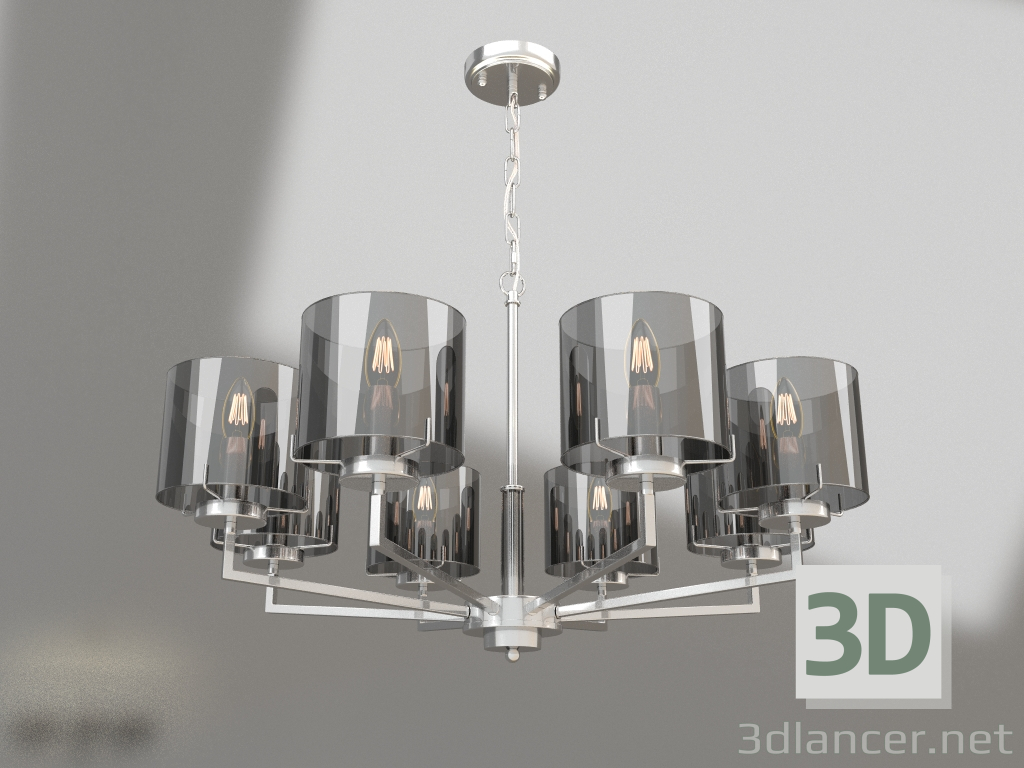 modello 3D Lampadario Karen (FR5096PL-08CH) - anteprima